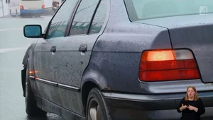Kierowca BMW nie opanował napędu na tył na prostej drodze!