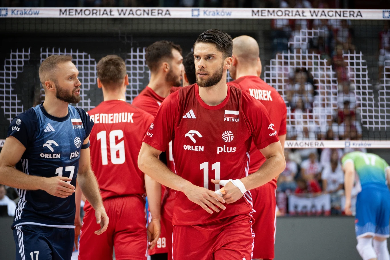 Aleksander Śliwka (z numerem 11) w reprezentacji Polski