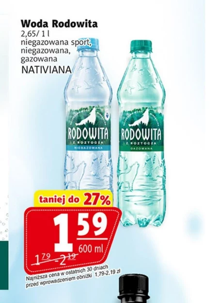 Woda niegazowana Rodowita