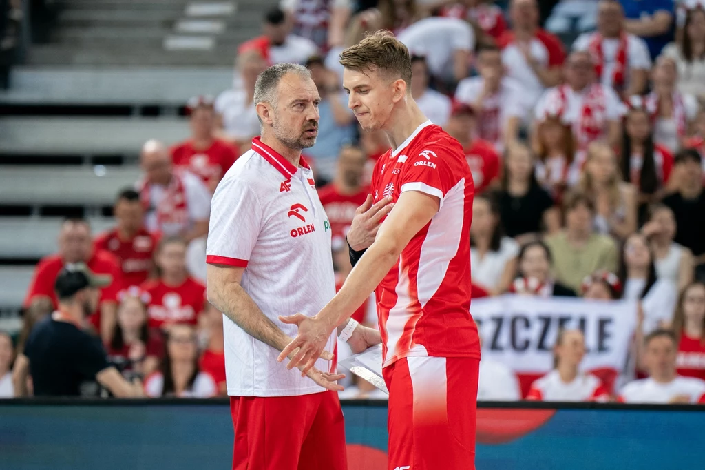 Nikola Grbić i Artur Szalpuk podczas meczu polskich siatkarzy Nikola Grbić i Artur Szalpuk podczas meczu polskich siatkarzy