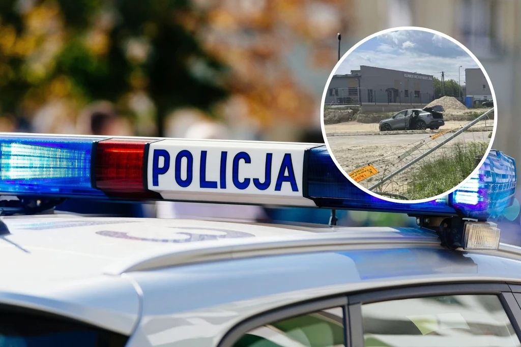 Renault przeleciał przez rondo w Pleszewie. Policja bada sprawę Renault przeleciał przez rondo w Pleszewie. Policja bada sprawę