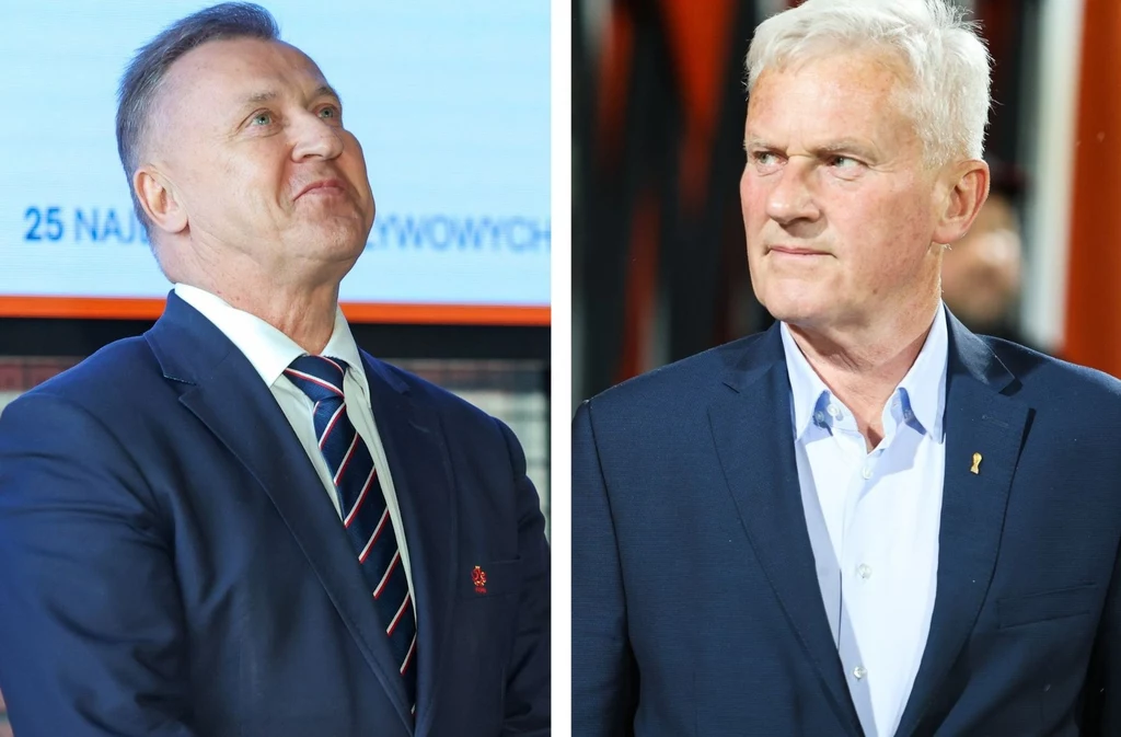 Prezes PZPN Cezary Kulesza (z lewej) i jeden z jego poprzedników - Michał Listkiiewcz Prezes PZPN Cezary Kulesza (z lewej) i jeden z jego poprzedników - Michał Listkiiewcz