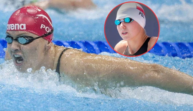 Otylia Jędrzejczak (na głównym zdjęciu) nie jest już rekordzistką Polski na 800 metrów stylem dowolnym. Jej wynik sprzed 17 lat przebiła Klaudia Tarasiewicz (w kółku)