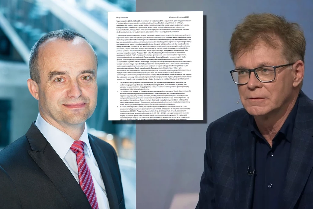Prof. Tomasz Berent (z lewej) napisał list do dra Krzysztofa Kontka (fot. TVN 24) Prof. Tomasz Berent (z lewej) napisał list do dra Krzysztofa Kontka (fot. TVN 24)
