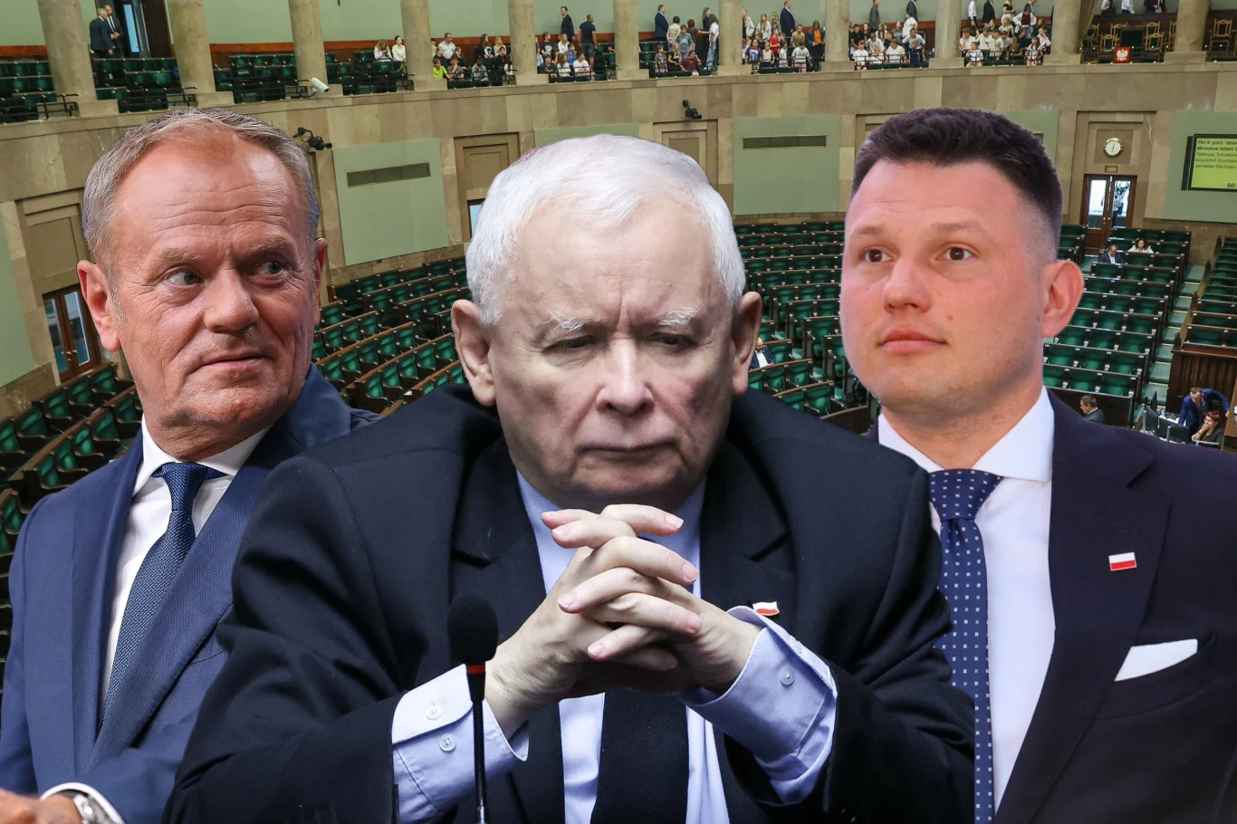 Na którą partię zagłosowaliby Polacy w wyborach parlamentarnych? Jest nowy sondaż Trzech mężczyzn ubranych w garnitury, ustawionych na tle sali sejmowej, sugeruje, że są to osoby publiczne zaangażowane w polską politykę.