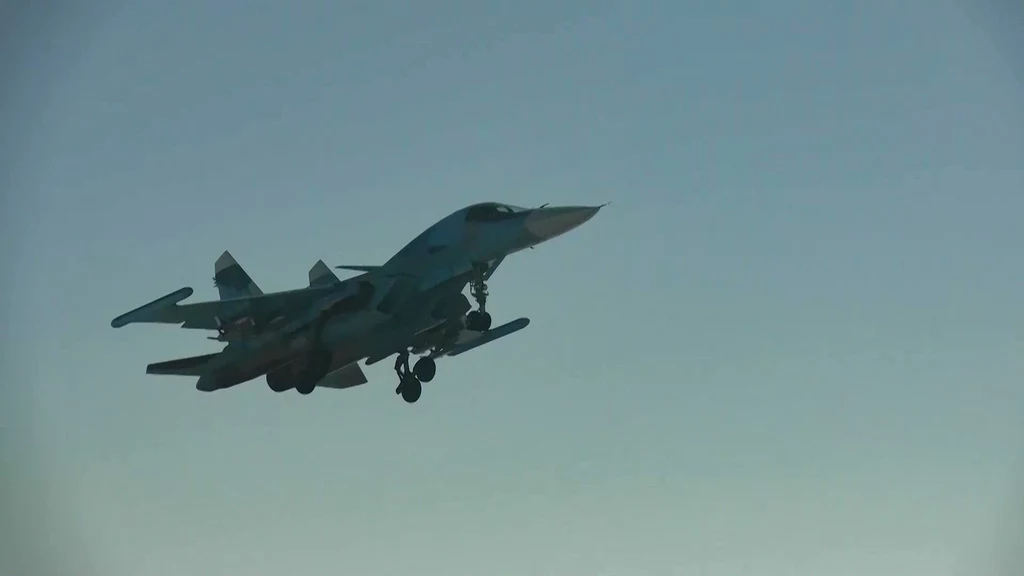 Rosyjski myśliwiec Su-34. Dwie maszyny tego typu uległy zniszczeniu Rosyjski myśliwiec Su-34. Dwie maszyny tego typu uległy zniszczeniu