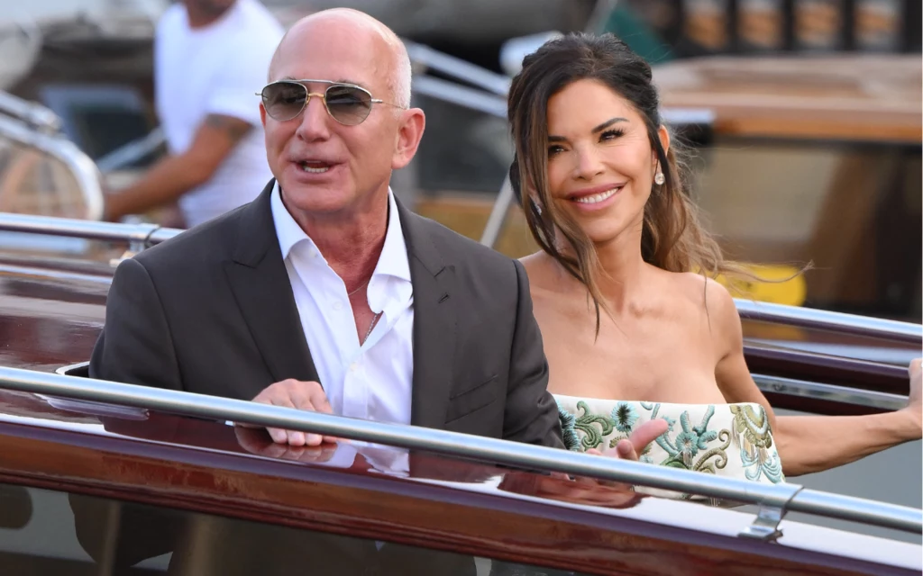 Jeff Bezos i Lauren Sanchez podczas uroczystości weselnych