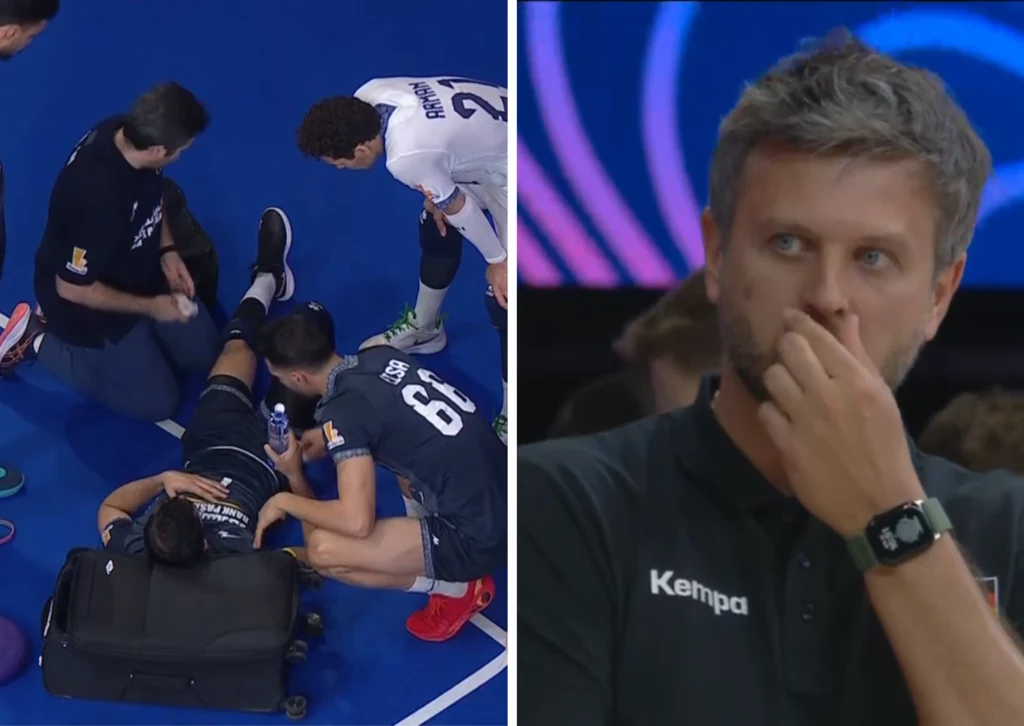 Michał Winiarski w trakcie meczu Niemcy - Iran. Rywale mieli problem z kontuzją przyjmującego Michał Winiarski w trakcie meczu Niemcy - Iran. Rywale mieli problem z kontuzją przyjmującego