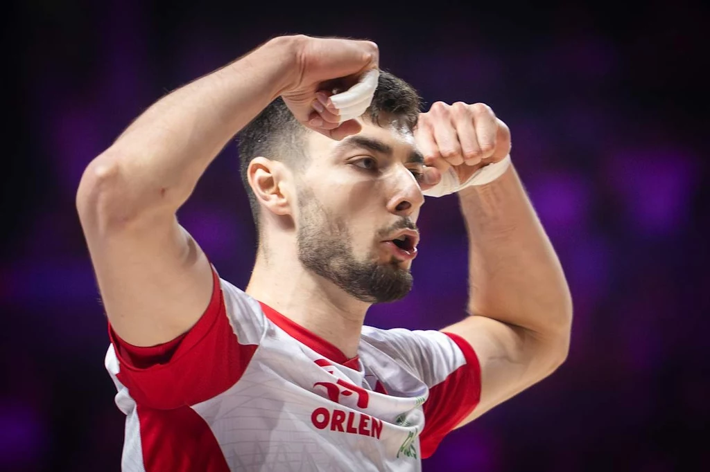 Kewin Sasak w trakcie meczu Polska - USA w Lidze Narodów siatkarzy Kewin Sasak w trakcie meczu Polska - USA w Lidze Narodów siatkarzy