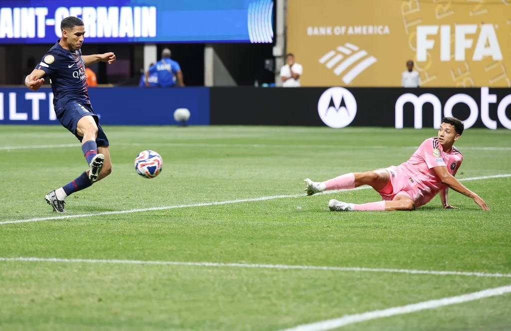 Kadr z meczu PSG - Inter Miami na KMŚ