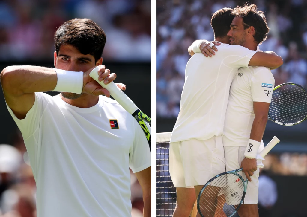Fabio Fognini sprawił niemałe kłopoty Carlosowi Alcarazowi na Wimbledonie 2025 Fabio Fognini sprawił niemałe kłopoty Carlosowi Alcarazowi na Wimbledonie 2025