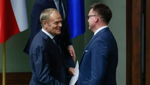 Premier Donald Tusk i marszałek Sejmu Szymon Hołownia