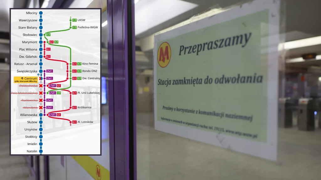 Linia M1 częściowo przywrócona po pożarze metra w Warszawie Linia M1 częściowo przywrócona po pożarze metra w Warszawie