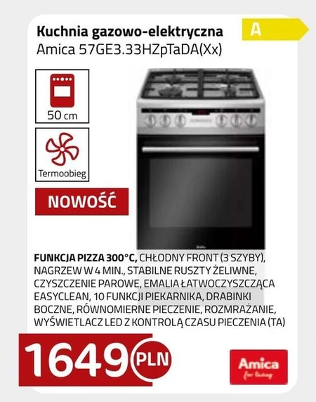 Kuchenka gazowo-elektryczna Amica