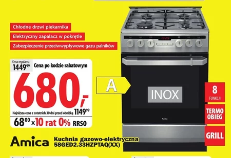 Kuchenka gazowo-elektryczna Amica