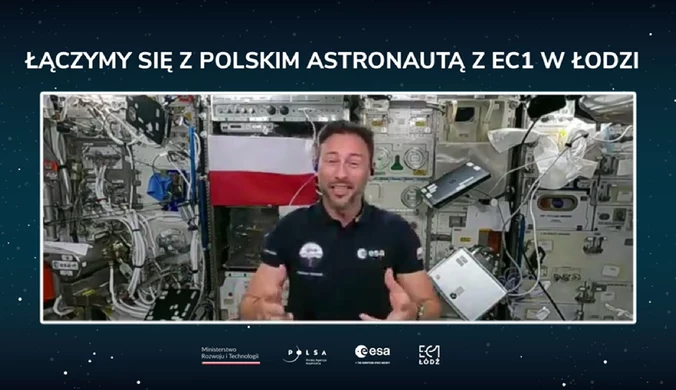 Sławosz Uznański-Wiśnieski połączył się na żywo z EC 1 w Łodzi. Całość była transmitowana online
