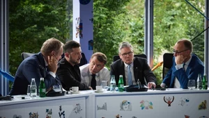 Wołodymyr Zełenski na spotkaniu z europejskimi liderami