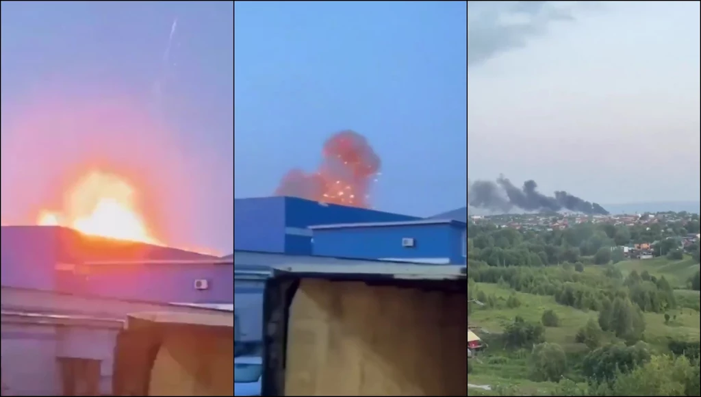 Ukraińcy uderzyli dronami w rosyjską fabrykę. W sieci krążą nagrania Ukraińcy uderzyli dronami w rosyjską fabrykę. W sieci krążą nagrania