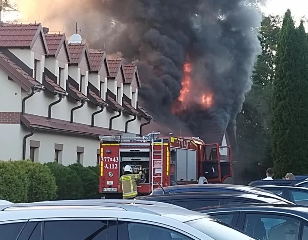 Więckowice. Pożar sali weselnej Więckowice. Pożar sali weselnej