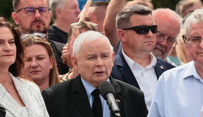 Jarosław Kaczyński wziął udział w konferencji prasowej na granicy z Niemcami