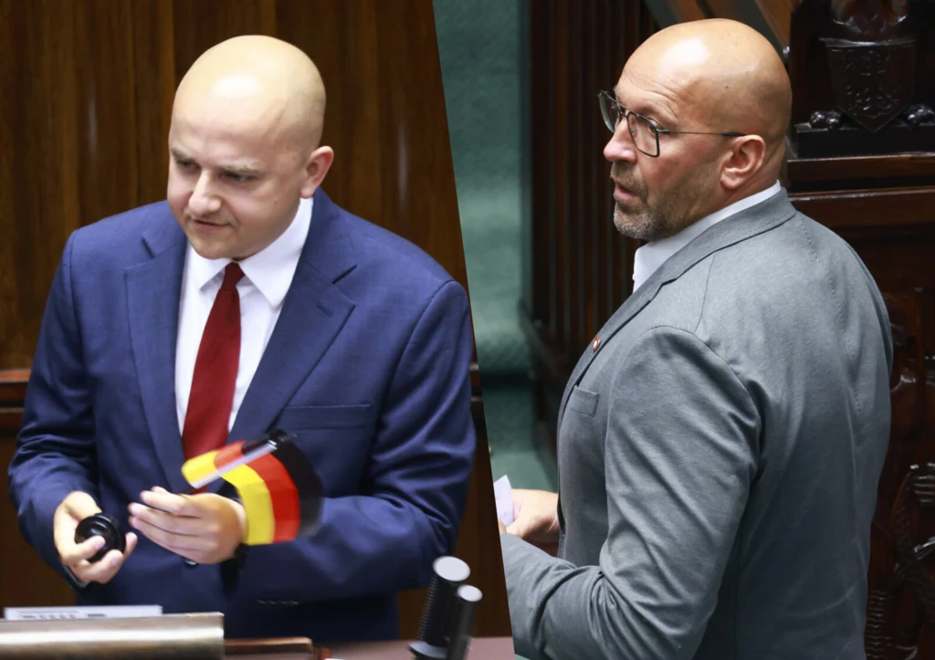 Wielkie emocje w Sejmie. Na zdj. posłowie Dariusz Matecki i Jakub Rutnicki