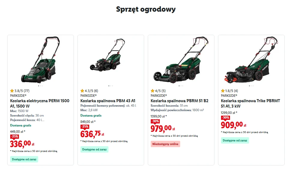 Sprzęt ogrodowy 