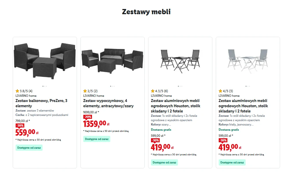 Zestawy mebli