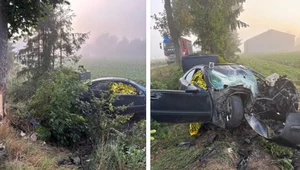 Samochód wypadł z drogi i uderzył w drzewo. Zginęło dwóch nastolatków