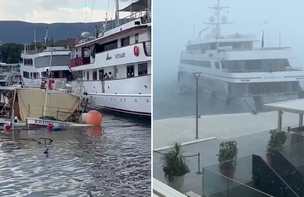 Gwałtowna burza w Chorwacji. W porcie w Splicie prom zderzył się ze statkiem wycieczkowym Gwałtowna burza w Chorwacji. W porcie w Splicie prom zderzył się ze statkiem wycieczkowym
