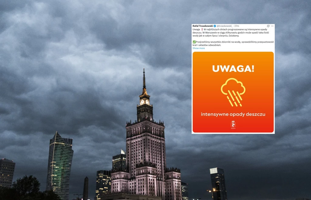 Warszawa szykuje się na nadejście niżu genueńskiego Gabriel. Prezydent Rafał Trzaskowski wezwał mieszkańców do zachowania czujności Warszawa szykuje się na nadejście niżu genueńskiego Gabriel. Prezydent Rafał Trzaskowski wezwał mieszkańców do zachowania czujności