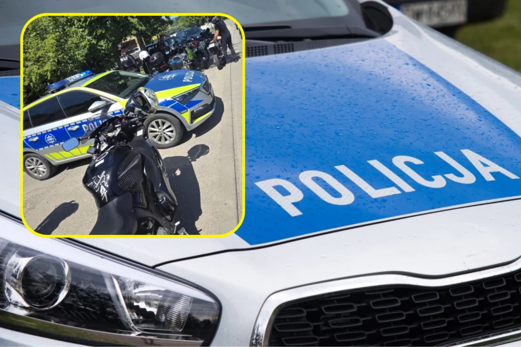 Po uroczystościach pogrzebowych na motocyklistów czekała kontrola policji. / Fot. Moto Limanowa Po uroczystościach pogrzebowych na motocyklistów czekała kontrola policji. / Fot. Moto Limanowa