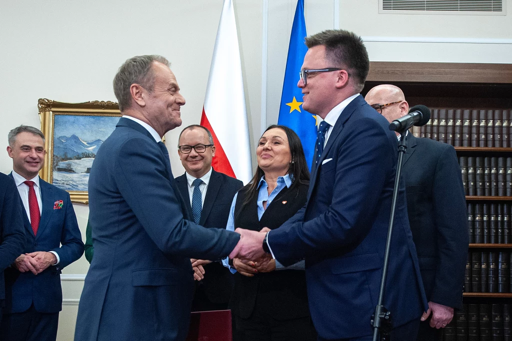 Premier Donald Tusk i marszałek Sejmu Szymon Hołownia Premier Donald Tusk i marszałek Sejmu Szymon Hołownia