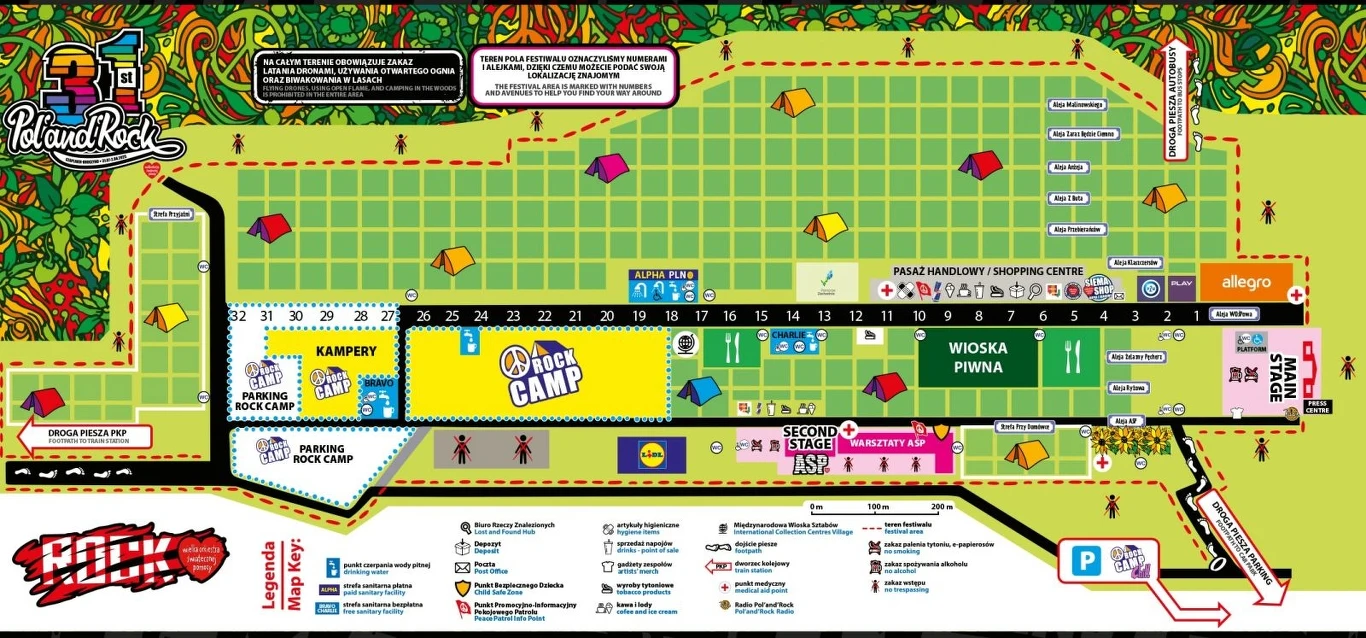 Mapka 31. edycji Pol'and'rock festival, który odbędzie się na przełomie lipca i sierpnia 2025 (31 lipca - 2 sierpnia) Mapka 31. edycji Pol'and'rock festival, który odbędzie się na przełomie lipca i sierpnia 2025 (31 lipca - 2 sierpnia)