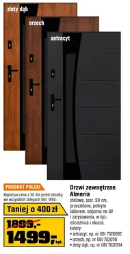 Drzwi zewnętrzne Orzech