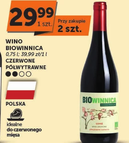 Wino półwytrawne Bio