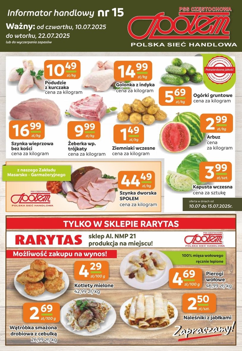 Gazetka promocyjna PSS Społem Częstochowa - ważna od 10. 07. 2025 do 22. 07. 2025