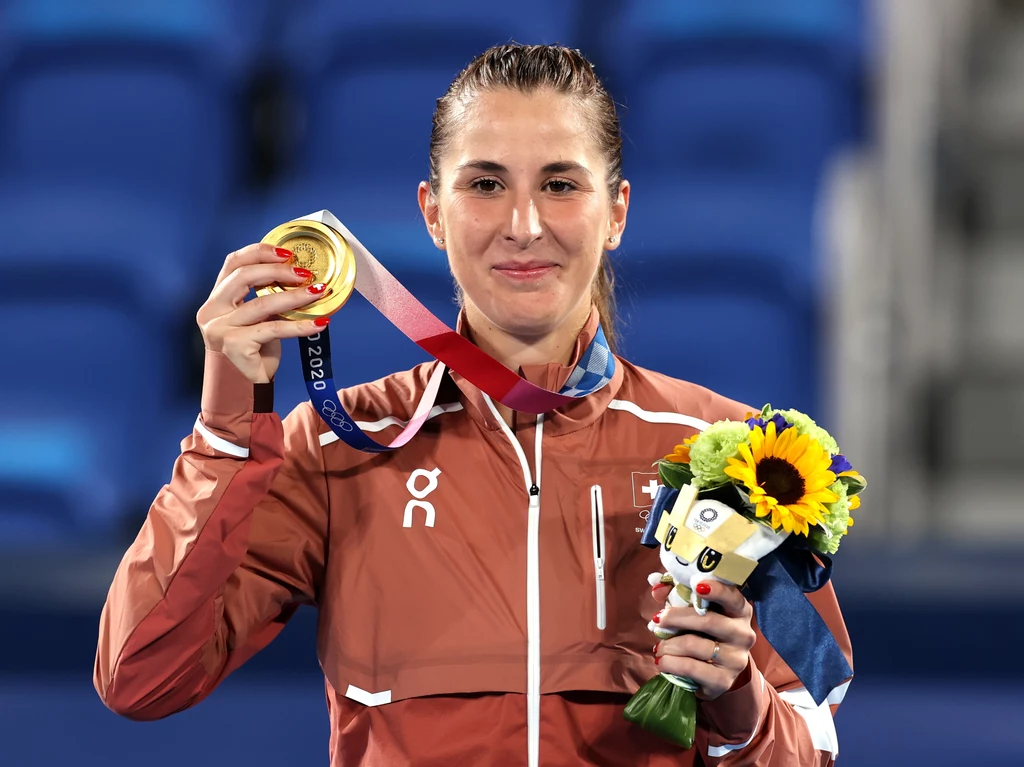 Belinda Bencić ze złotym medalem igrzysk olimpijskich, 31.07.2021 r.