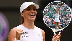 Iga Świątek i Katerina Siniakova radujące się z czwartkowych zwycięstw na Wimbledonie