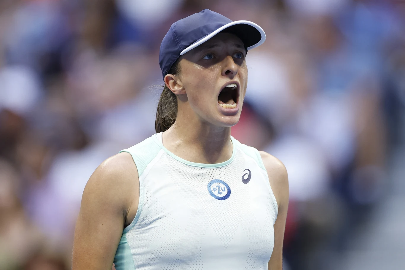 Iga Świątek w trakcie finału US Open 2022 Iga Świątek w trakcie finału US Open 2022