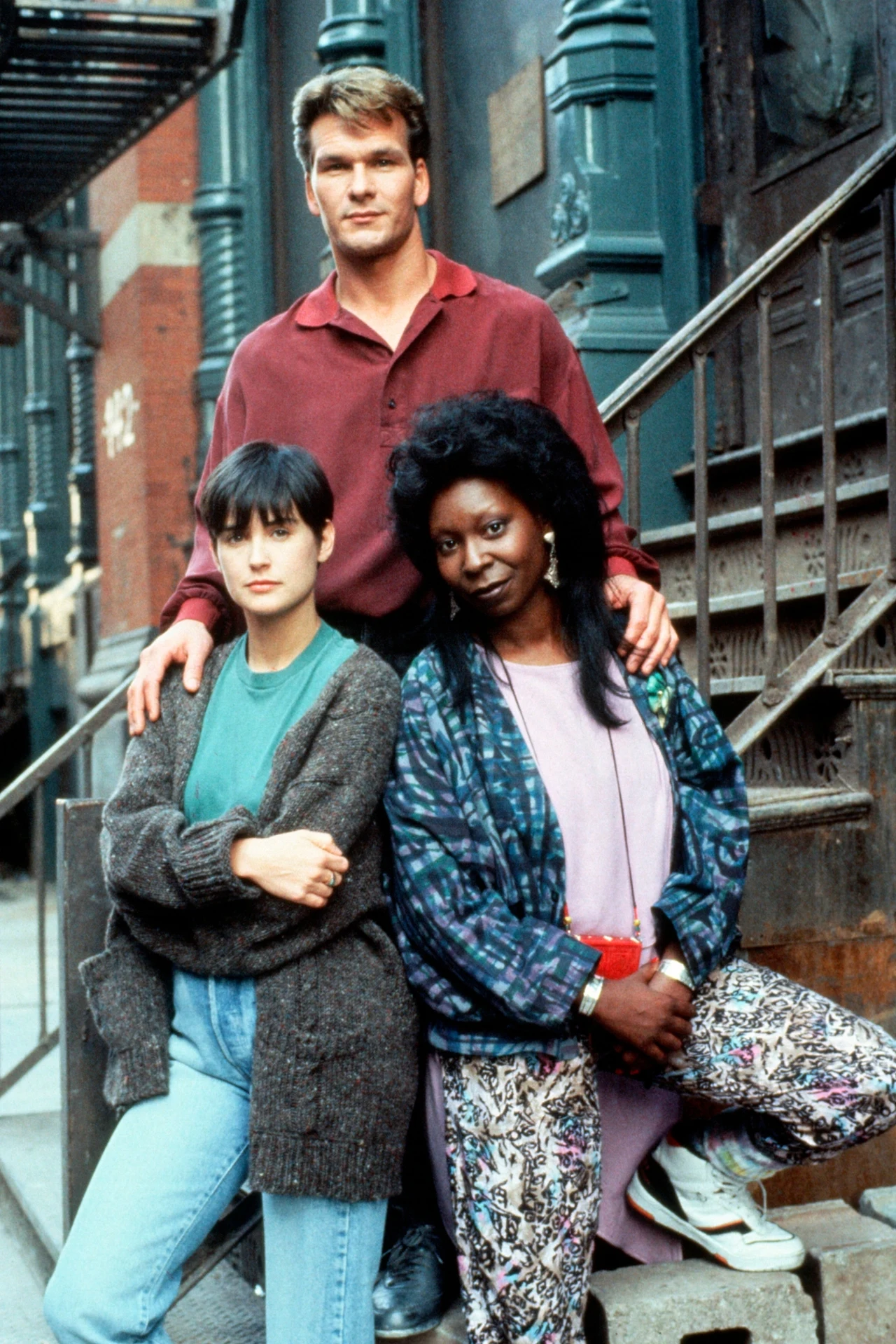 Patrick Swayze, Demi Moore i Whoopi Goldberg na planie filmu "Uwierz w ducha" Patrick Swayze, Demi Moore i Whoopi Goldberg na planie filmu "Uwierz w ducha"