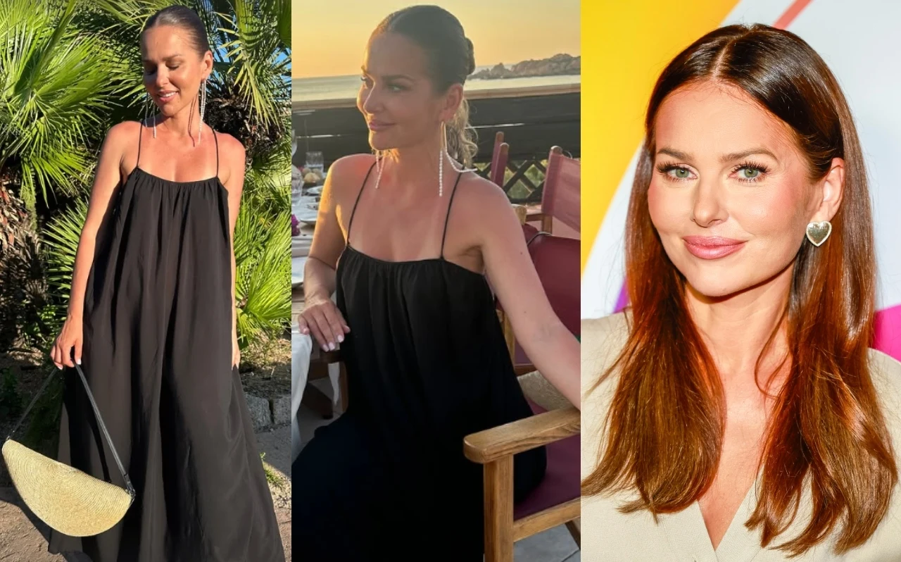 Paulina Sykut-Jeżyna w długiej, minimalistycznej sukience 