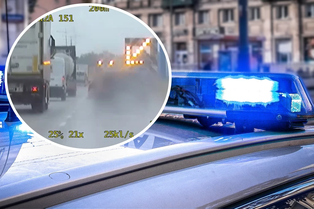 Pościg zakończył się, gdy Vectra rozbiła się o oznakowanie robót drogowych Pościg zakończył się, gdy Vectra rozbiła się o oznakowanie robót drogowych