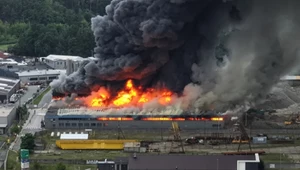 Ogromny pożar w Mińsku Mazowieckim. Kłęby dymu nad miastem