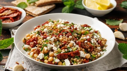 Sałatka z kuskusem perłowym to dobre źródło białka i błonnika