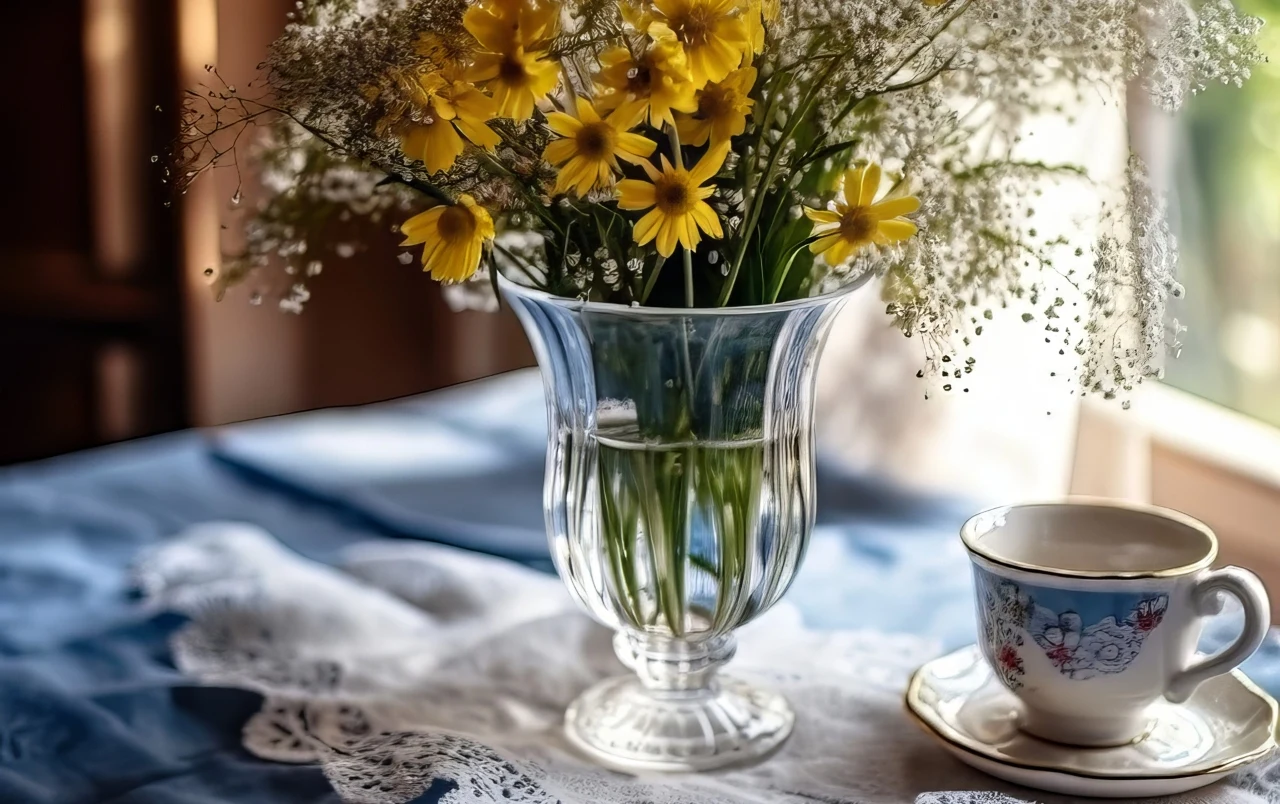 Bukiety z polnych kwiatów pasują nawet do elegancko urządzonych wnętrz