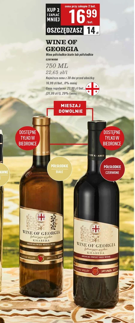 Wino półsłodkie Białe