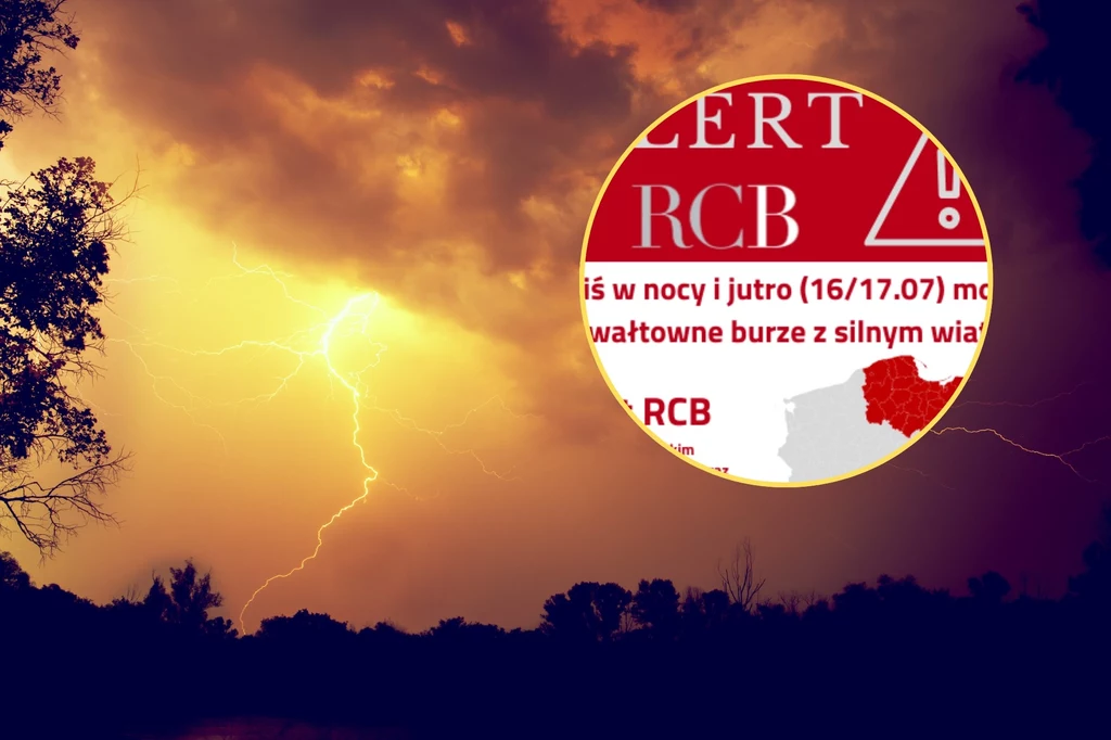 Z powodu burz wydano alert RCB dla trzech województw na północy Polski. Może dochodzić do przerw w dostawie prądu