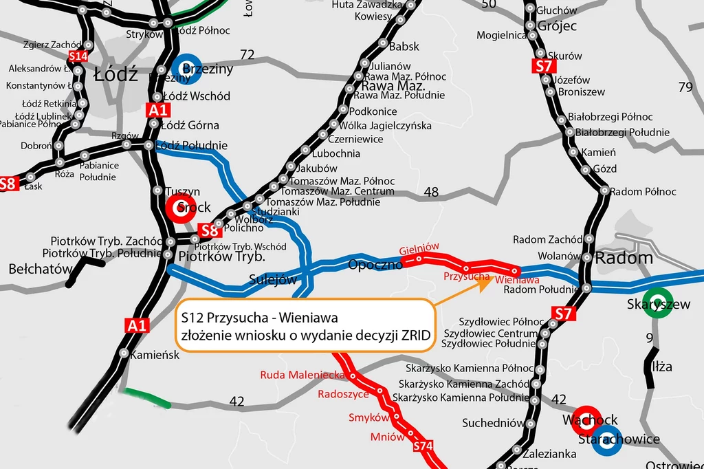 S12 Przysucha – Wieniawa. Jest wniosek o decyzję ZRID 