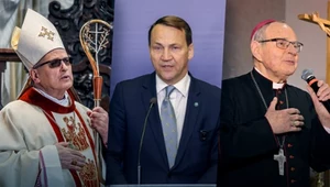 Od lewej: bp Wiesław Mering, Radosław Sikorski, bp Antoni Długosz 