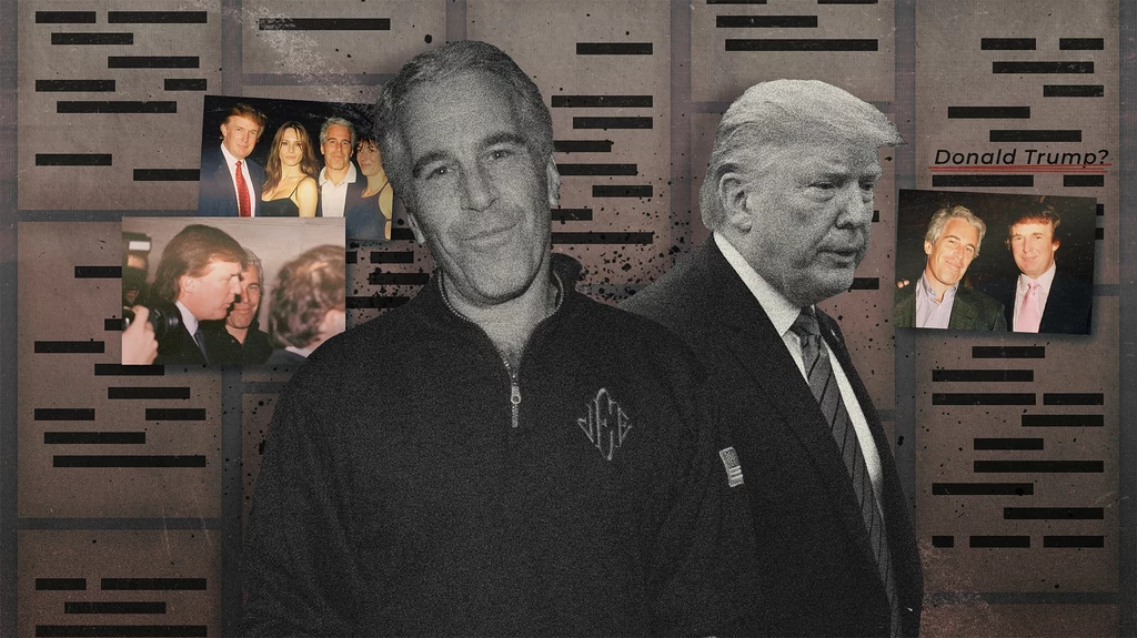Jeffrey Epstein i Donald Trump dobrze się znali. Grafika: Aleksandra Włodarczyk Jeffrey Epstein i Donald Trump dobrze się znali. Grafika: Aleksandra Włodarczyk